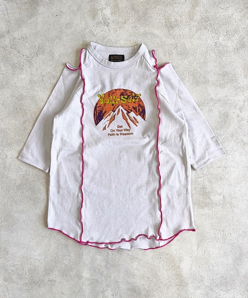 BIG FIELD（ビッグフィールド）の「ナガソデ肩あきワンピース（90～150cm）（ワンピース・キッズ・レモンイエロー/ライトグレー/チャコール・110/120/130/150/100/140/90）」の2枚目の写真