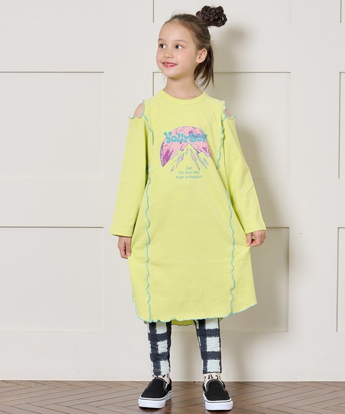 BIG FIELD（ビッグフィールド）の「ナガソデ肩あきワンピース（90～150cm）（ワンピース・キッズ・レモンイエロー/ライトグレー/チャコール・110/120/130/150/100/140/90）」の8枚目の写真