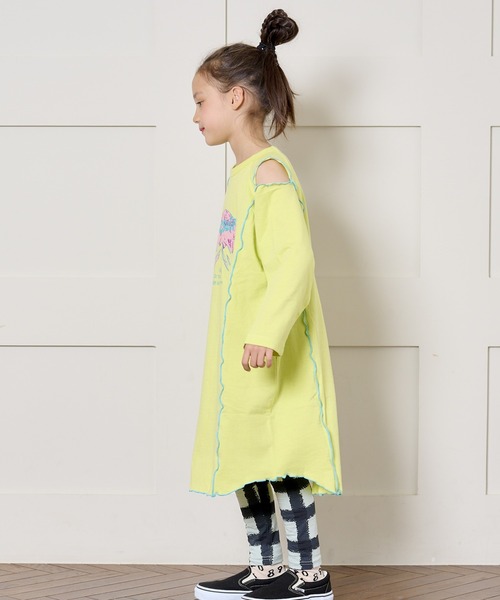 BIG FIELD（ビッグフィールド）の「ナガソデ肩あきワンピース（90～150cm）（ワンピース・キッズ・レモンイエロー/ライトグレー/チャコール・110/120/130/150/100/140/90）」の9枚目の写真