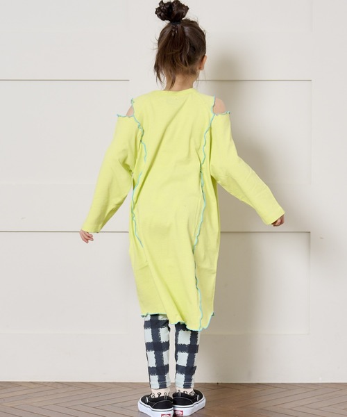 BIG FIELD（ビッグフィールド）の「ナガソデ肩あきワンピース（90～150cm）（ワンピース・キッズ・レモンイエロー/ライトグレー/チャコール・110/120/130/150/100/140/90）」の10枚目の写真