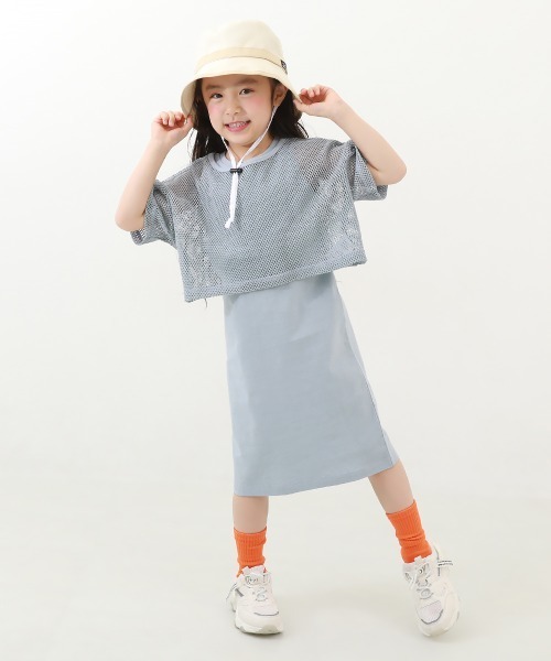 devirock（デビロック）の「【セットアップ】メッシュTシャツ＆アメスリワンピース（ワンピース・キッズ・イエロー系1/ブルー系7/ブラック/グレー系1/ライトグレー/ピンク系/ブルー・100cm/160cm/150cm/140cm/130cm/120cm/110cm）」の9枚目の写真