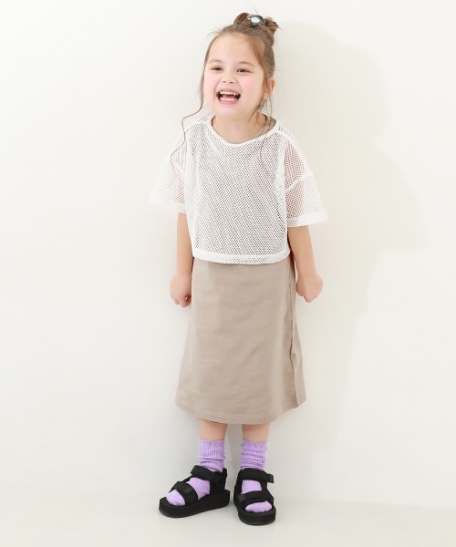 devirock（デビロック）の「【セットアップ】メッシュTシャツ＆アメスリワンピース（ワンピース・キッズ・イエロー系1/ブルー系7/ブラック/グレー系1/ライトグレー/ピンク系/ブルー・100cm/160cm/150cm/140cm/130cm/120cm/110cm）」の10枚目の写真