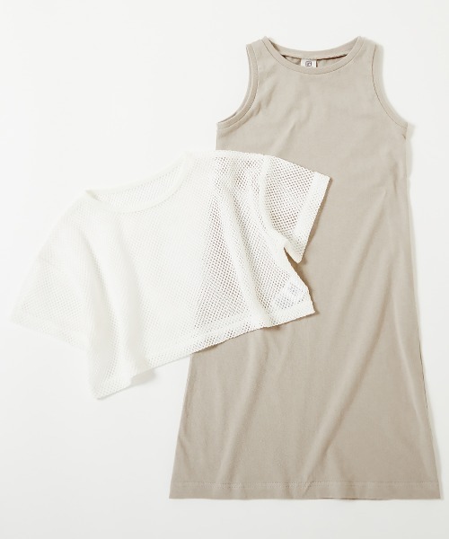 devirock（デビロック）の「【セットアップ】メッシュTシャツ＆アメスリワンピース（ワンピース・キッズ・イエロー系1/ブルー系7/ブラック/グレー系1/ライトグレー/ピンク系/ブルー・100cm/160cm/150cm/140cm/130cm/120cm/110cm）」の13枚目の写真