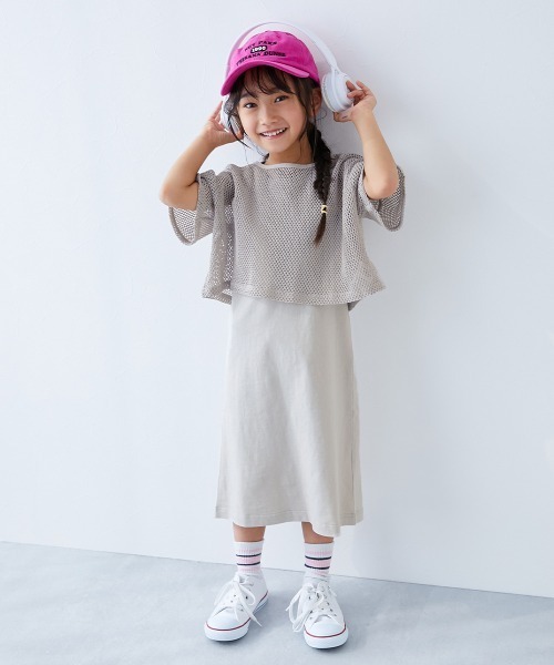 devirock（デビロック）の「【セットアップ】メッシュTシャツ＆アメスリワンピース（ワンピース・キッズ・イエロー系1/ブルー系7/ブラック/グレー系1/ライトグレー/ピンク系/ブルー・100cm/160cm/150cm/140cm/130cm/120cm/110cm）」の20枚目の写真