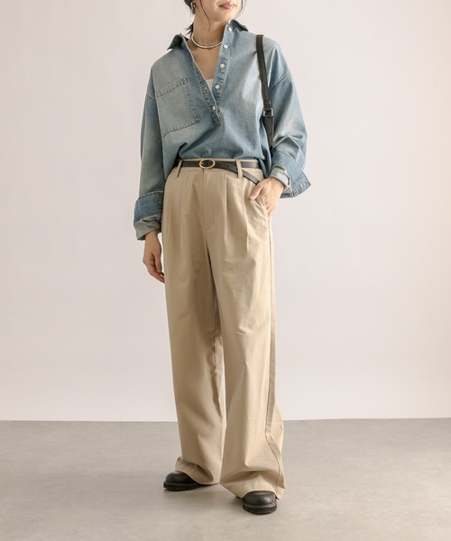 RIVE DROITE（リヴドロワ）の「MONN.:.(モン)/ルーズチノパンツ（チノパンツ・レディース・ネイビー/ベージュ・36/38）」の8枚目の写真