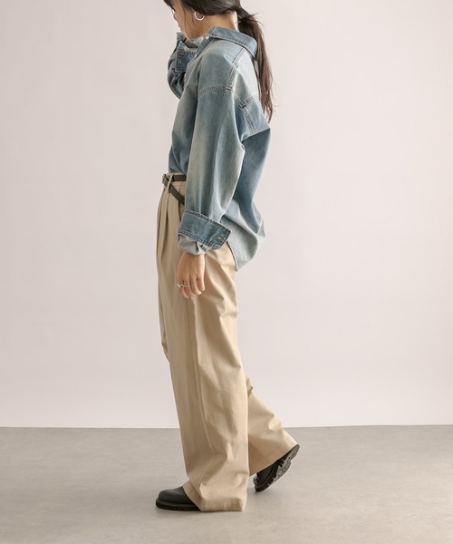 RIVE DROITE（リヴドロワ）の「MONN.:.(モン)/ルーズチノパンツ（チノパンツ・レディース・ネイビー/ベージュ・36/38）」の3枚目の写真