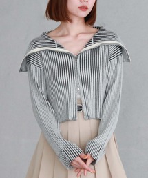archives | フロントzipオーバーカラー二重臼ニット(カーディガン/ボレロ)