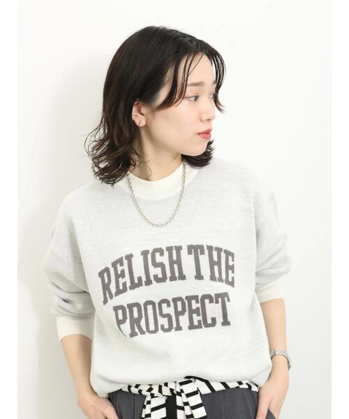 Samansa Mos2 blue（サマンサモスモスブルー）の「アソートロゴニットプルオーバー（ニット/セーター・レディース・グレー/イエロー/ネイビー/オフホワイト/ブルー・F）」の7枚目の写真