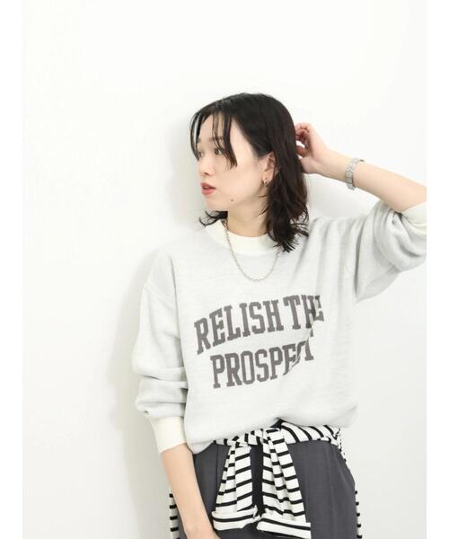 Samansa Mos2 blue（サマンサモスモスブルー）の「アソートロゴニットプルオーバー（ニット/セーター・レディース・グレー/イエロー/ネイビー/オフホワイト/ブルー・F）」の8枚目の写真