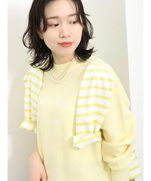 Samansa Mos2 blue（サマンサモスモスブルー）の「アソートロゴニットプルオーバー（ニット/セーター・レディース・グレー/イエロー/ネイビー/オフホワイト/ブルー・F）」の17枚目の写真