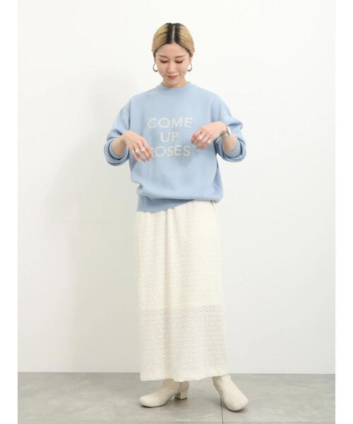 Samansa Mos2 blue（サマンサモスモスブルー）の「アソートロゴニットプルオーバー（ニット/セーター・レディース・グレー/イエロー/ネイビー/オフホワイト/ブルー・F）」の20枚目の写真