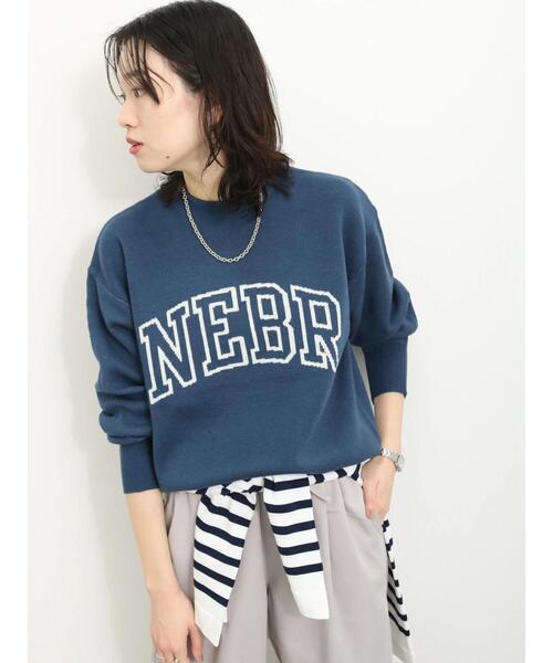 Samansa Mos2 blue（サマンサモスモスブルー）の「アソートロゴニットプルオーバー（ニット/セーター・レディース・グレー/イエロー/ネイビー/オフホワイト/ブルー・F）」の22枚目の写真