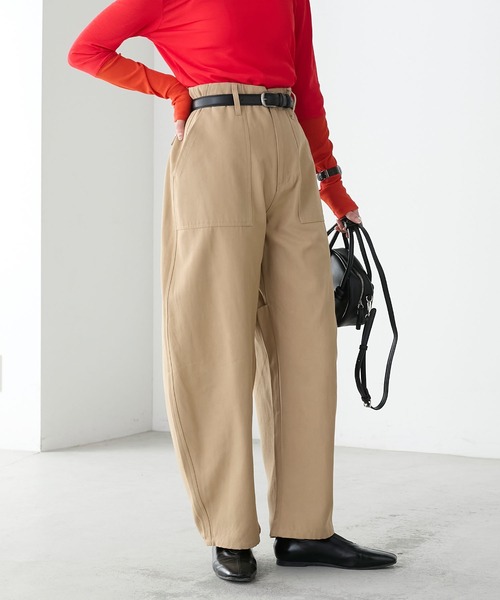 BONLECILL(ボンルシール)の「カーヴィーベイカーパンツ(その他パンツ・レディース・カーキ/アイボリー/ベージュ・L/M/S)」の19枚目の写真