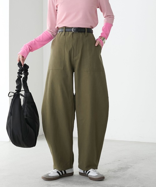 BONLECILL(ボンルシール)の「カーヴィーベイカーパンツ(その他パンツ・レディース・カーキ/アイボリー/ベージュ・L/M/S)」の21枚目の写真