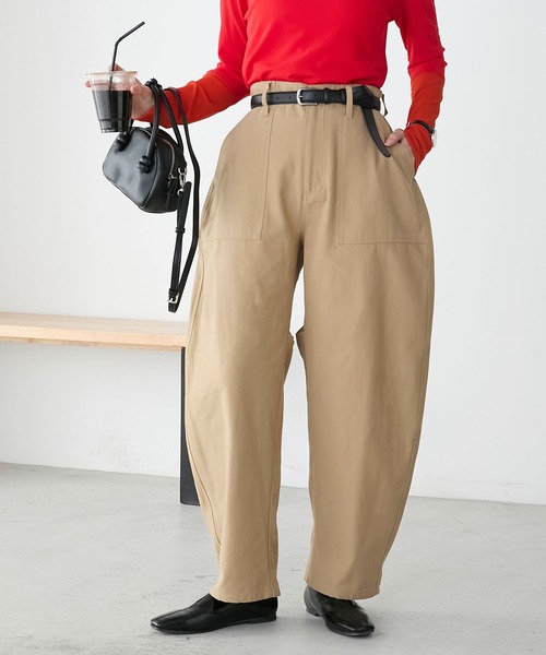 BONLECILL(ボンルシール)の「カーヴィーベイカーパンツ(その他パンツ・レディース・カーキ/アイボリー/ベージュ・L/M/S)」の13枚目の写真