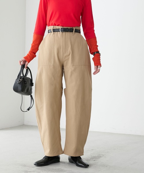 BONLECILL(ボンルシール)の「カーヴィーベイカーパンツ(その他パンツ・レディース・カーキ/アイボリー/ベージュ・L/M/S)」の14枚目の写真