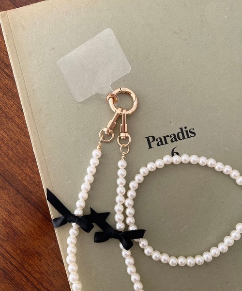 Me%（ミィパーセント）の「【ストラップシート付き】リボンモバイルストラップ　996436（スマホグッズ・レディース・アイボリー/グレー・FREE）」の6枚目の写真