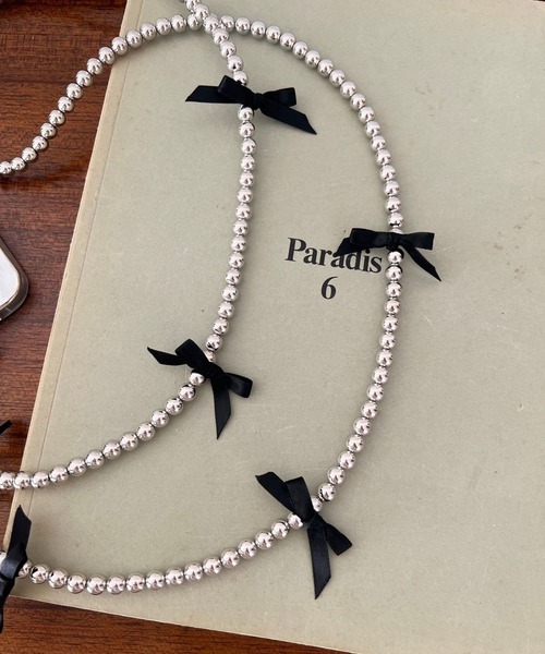 Me%（ミィパーセント）の「【ストラップシート付き】リボンモバイルストラップ　996436（スマホグッズ・レディース・アイボリー/グレー・FREE）」の9枚目の写真