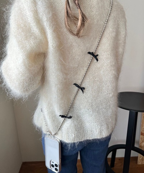 Me%（ミィパーセント）の「【ストラップシート付き】リボンモバイルストラップ　996436（スマホグッズ・レディース・アイボリー/グレー・FREE）」の10枚目の写真