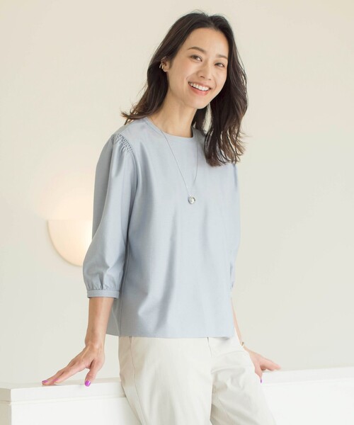 J.PRESS（ジェイプレス）の「デニムライクジャージー カットソー（Tシャツ/カットソー・レディース・ネイビー系/ベージュ系/スカイブルー系・LARGE/MEDIUM）」の2枚目の写真