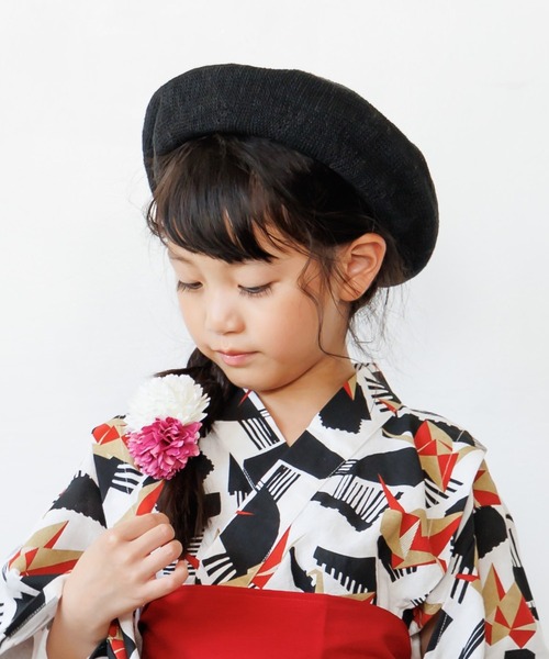 MAKE YOUR DAY(メイクユアデイ)の「サマーニットベレー帽(ハンチング/ベレー帽・キッズ・オレンジ/ブラック/ベージュ・56/54/52/50)」の1枚目の写真