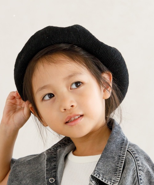 MAKE YOUR DAY(メイクユアデイ)の「サマーニットベレー帽(ハンチング/ベレー帽・キッズ・オレンジ/ブラック/ベージュ・56/54/52/50)」の5枚目の写真