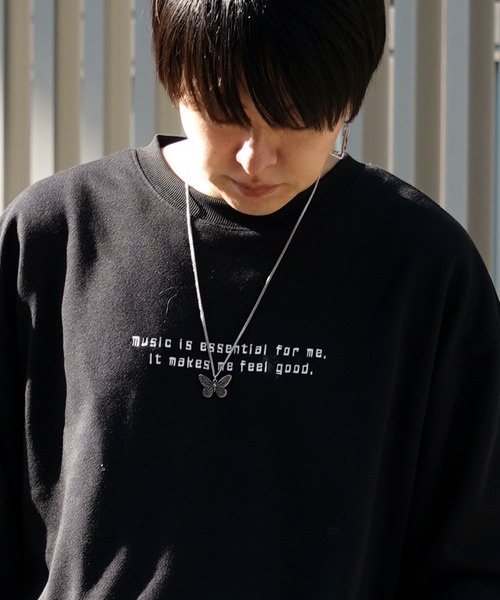 1111clothing(ワンフォークロージング)の「エモーショナル グラフィック スウェット / オーバーサイズ トレーナー エモい イラスト バックプリント(スウェット・メンズ・ホワイト/ライトピンク/ブラック・M/L)」の11枚目の写真