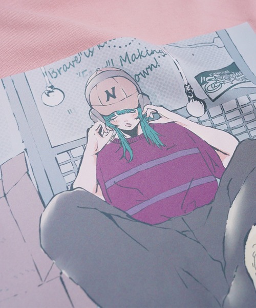 1111clothing(ワンフォークロージング)の「エモーショナル グラフィック スウェット / オーバーサイズ トレーナー エモい イラスト バックプリント(スウェット・メンズ・ホワイト/ライトピンク/ブラック・M/L)」の21枚目の写真
