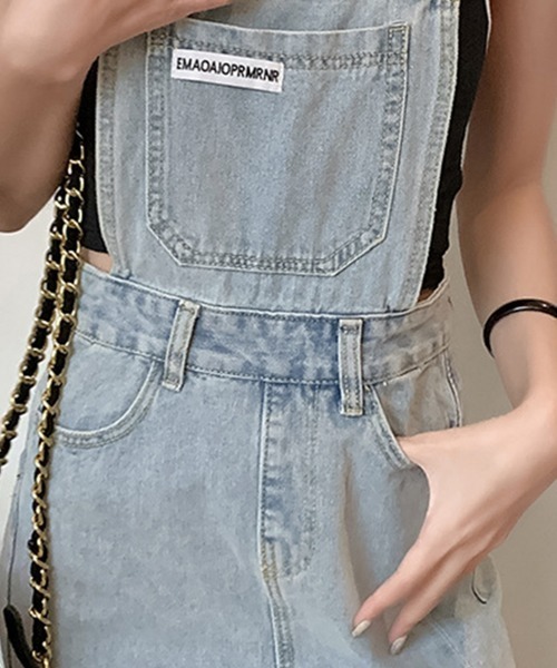 Miniministore(ミニミニストア)の「デニムジャンパースカート スリット入り(サロペット/オーバーオール・レディース・サックスブルー/チャコールグレー・XL/M/L)」の6枚目の写真