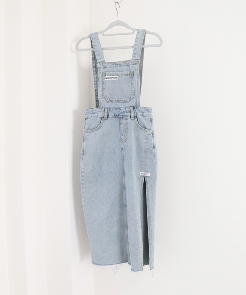 Miniministore(ミニミニストア)の「デニムジャンパースカート スリット入り(サロペット/オーバーオール・レディース・サックスブルー/チャコールグレー・XL/M/L)」の22枚目の写真