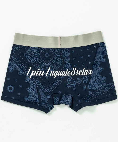 1PIU1UGUALE3  RELAX （ウノピゥウノウグァーレトレ リラックス）の「1PIU1UGUALE3 RELAX(ウノピゥウノウグァーレトレ リラックス)ペイズリーロゴボクサーパンツ（ボクサーパンツ・メンズ・ネイビー/ブラック/レッド・M/L）」の6枚目の写真
