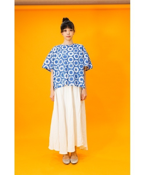 KILKI(キルキー)の「KILKI / キルキー ブラウス リース シャツ トップス 4B B06 HDI(シャツ/ブラウス・レディース・ブルー/ブラック・FREE)」の7枚目の写真