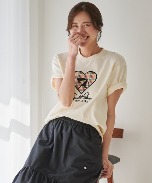 Arnold Palmer（アーノルドパーマー）の「ビッグハートモチーフ シェア Tシャツ（Tシャツ/カットソー・レディース・ネイビー/アイボリー/ダークベージュ・LL/L/M/S/XS）」の16枚目の写真