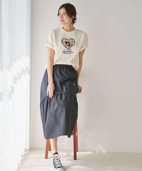 Arnold Palmer（アーノルドパーマー）の「ビッグハートモチーフ シェア Tシャツ（Tシャツ/カットソー・レディース・ネイビー/アイボリー/ダークベージュ・LL/L/M/S/XS）」の17枚目の写真