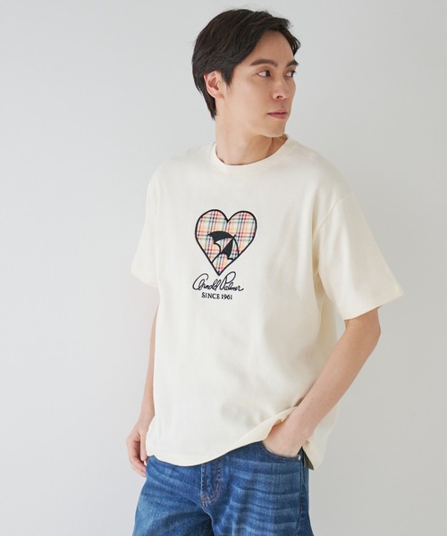 Arnold Palmer（アーノルドパーマー）の「ビッグハートモチーフ シェア Tシャツ（Tシャツ/カットソー・レディース・ネイビー/アイボリー/ダークベージュ・LL/L/M/S/XS）」の14枚目の写真