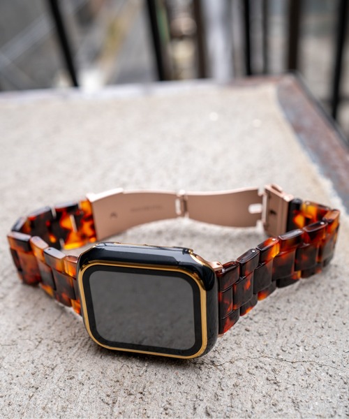zandy(ズィーアンドワイ)の「zandy ズィーアンドワイ Apple Watch ケース&ベルトセット【ツヤハードケース】 アップルウォッチカバー& 天然樹脂ベルト //// set7(デジタル腕時計・レディース・レオパード/ホワイト×ホワイト/ブラック×ブラック/ブラウン系その他/ブルー系その他/ネイビー/グリーン/ホワイト×ネイビー・S/M)」の13枚目の写真