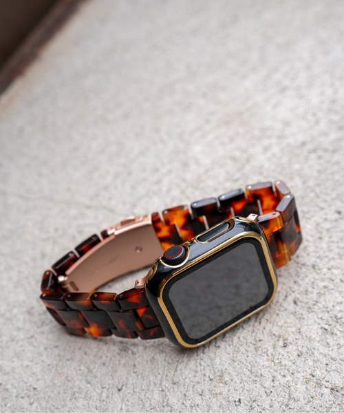 zandy(ズィーアンドワイ)の「zandy ズィーアンドワイ Apple Watch ケース&ベルトセット【ツヤハードケース】 アップルウォッチカバー& 天然樹脂ベルト //// set7(デジタル腕時計・レディース・レオパード/ホワイト×ホワイト/ブラック×ブラック/ブラウン系その他/ブルー系その他/ネイビー/グリーン/ホワイト×ネイビー・S/M)」の20枚目の写真