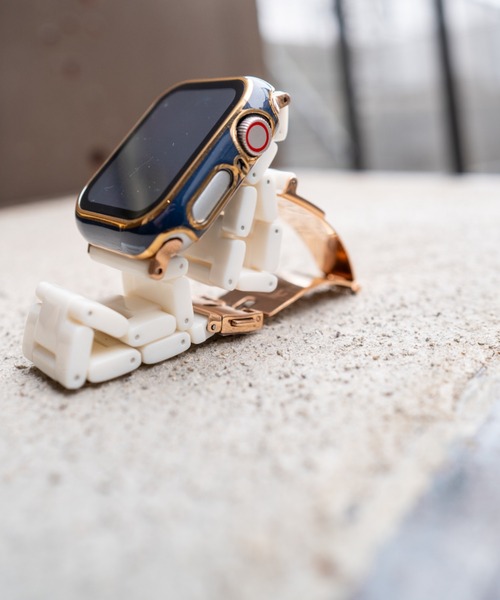 zandy(ズィーアンドワイ)の「zandy ズィーアンドワイ Apple Watch ケース&ベルトセット【ツヤハードケース】 アップルウォッチカバー& 天然樹脂ベルト //// set7(デジタル腕時計・レディース・レオパード/ホワイト×ホワイト/ブラック×ブラック/ブラウン系その他/ブルー系その他/ネイビー/グリーン/ホワイト×ネイビー・S/M)」の11枚目の写真