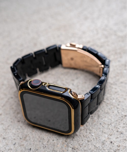 zandy(ズィーアンドワイ)の「zandy ズィーアンドワイ Apple Watch ケース&ベルトセット【ツヤハードケース】 アップルウォッチカバー& 天然樹脂ベルト //// set7(デジタル腕時計・レディース・レオパード/ホワイト×ホワイト/ブラック×ブラック/ブラウン系その他/ブルー系その他/ネイビー/グリーン/ホワイト×ネイビー・S/M)」の10枚目の写真