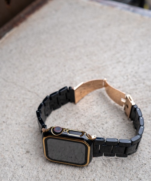 zandy(ズィーアンドワイ)の「zandy ズィーアンドワイ Apple Watch ケース&ベルトセット【ツヤハードケース】 アップルウォッチカバー& 天然樹脂ベルト //// set7(デジタル腕時計・レディース・レオパード/ホワイト×ホワイト/ブラック×ブラック/ブラウン系その他/ブルー系その他/ネイビー/グリーン/ホワイト×ネイビー・S/M)」の12枚目の写真