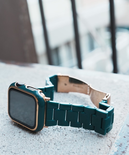 zandy(ズィーアンドワイ)の「zandy ズィーアンドワイ Apple Watch ケース&ベルトセット【ツヤハードケース】 アップルウォッチカバー& 天然樹脂ベルト //// set7(デジタル腕時計・レディース・レオパード/ホワイト×ホワイト/ブラック×ブラック/ブラウン系その他/ブルー系その他/ネイビー/グリーン/ホワイト×ネイビー・S/M)」の16枚目の写真