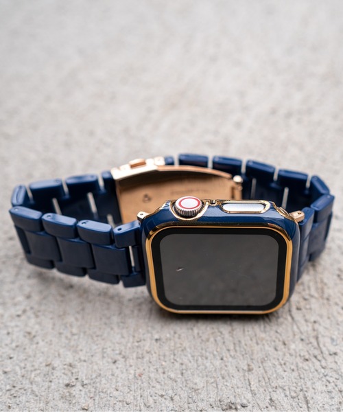 zandy(ズィーアンドワイ)の「zandy ズィーアンドワイ Apple Watch ケース&ベルトセット【ツヤハードケース】 アップルウォッチカバー& 天然樹脂ベルト //// set7(デジタル腕時計・レディース・レオパード/ホワイト×ホワイト/ブラック×ブラック/ブラウン系その他/ブルー系その他/ネイビー/グリーン/ホワイト×ネイビー・S/M)」の17枚目の写真