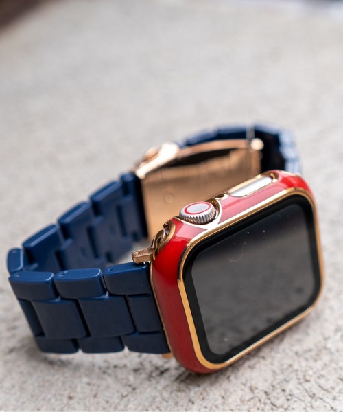 zandy(ズィーアンドワイ)の「zandy ズィーアンドワイ Apple Watch ケース&ベルトセット【ツヤハードケース】 アップルウォッチカバー& 天然樹脂ベルト //// set7(デジタル腕時計・レディース・レオパード/ホワイト×ホワイト/ブラック×ブラック/ブラウン系その他/ブルー系その他/ネイビー/グリーン/ホワイト×ネイビー・S/M)」の18枚目の写真