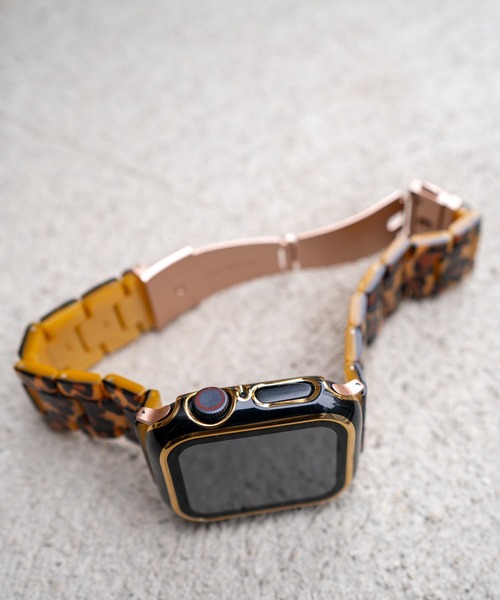 zandy(ズィーアンドワイ)の「zandy ズィーアンドワイ Apple Watch ケース&ベルトセット【ツヤハードケース】 アップルウォッチカバー& 天然樹脂ベルト //// set7(デジタル腕時計・レディース・レオパード/ホワイト×ホワイト/ブラック×ブラック/ブラウン系その他/ブルー系その他/ネイビー/グリーン/ホワイト×ネイビー・S/M)」の19枚目の写真