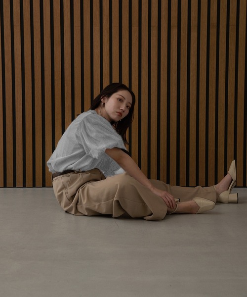 I_am（アイアム）の「tulle docking blouse / チュールドッキングブラウス（シャツ/ブラウス・レディース・ブラック/ホワイト/ピンク・FREE）」の2枚目の写真