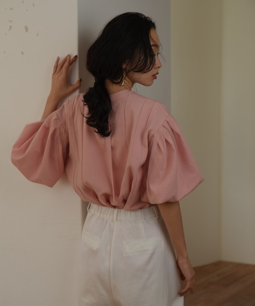 I_am（アイアム）の「tulle docking blouse / チュール