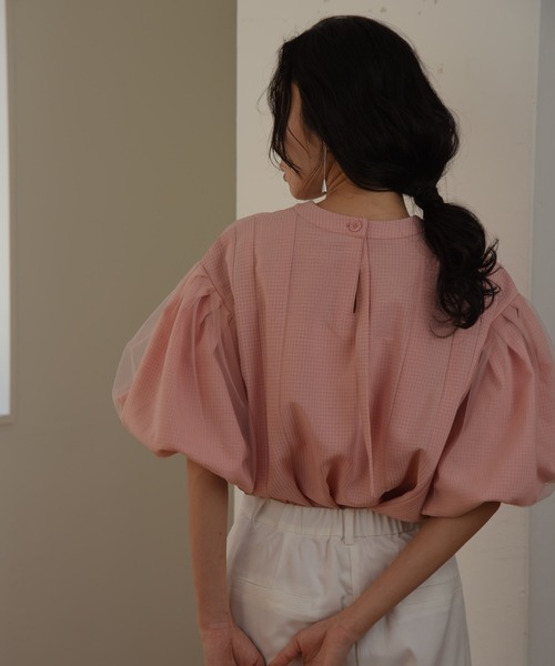I_am チュールブラウス I_am（アイアム）の「tulle docking blouse / チュール
