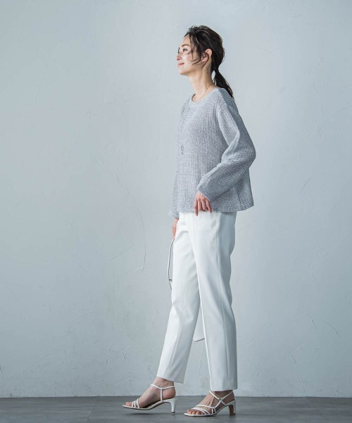 LAUTREAMONT(ロートレアモン)の「ステファニーダブルクロスパンツ≪ストレッチ/洗える/シワになりにくい≫(スラックス・レディース・ベージュ/ホワイト/ブラック・9号/11号/7号)」の13枚目の写真