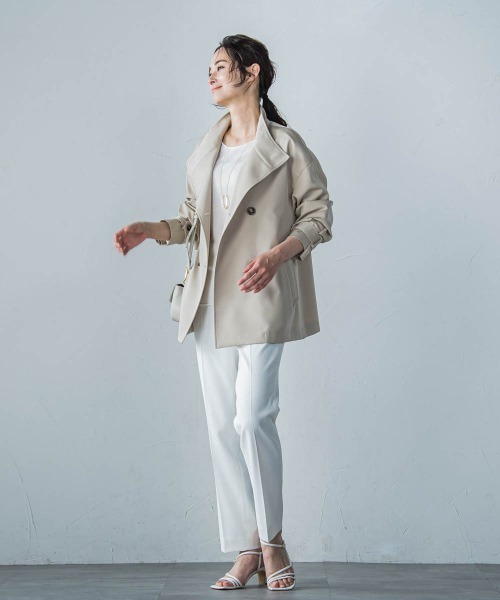 LAUTREAMONT(ロートレアモン)の「ステファニーダブルクロスパンツ≪ストレッチ/洗える/シワになりにくい≫(スラックス・レディース・ベージュ/ホワイト/ブラック・9号/11号/7号)」の14枚目の写真