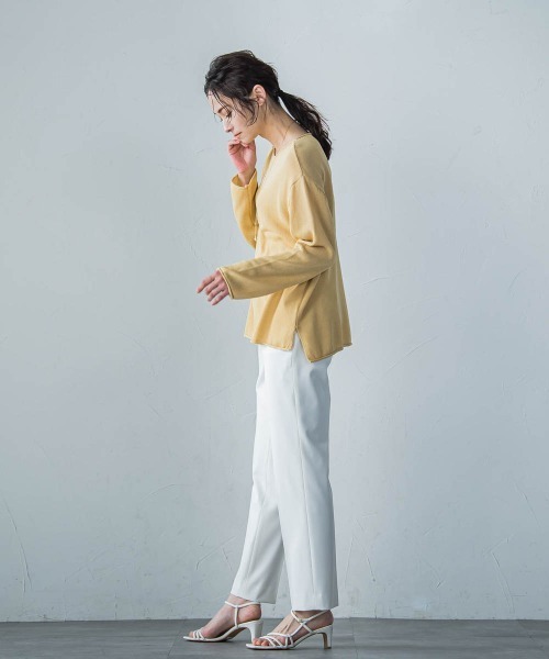 LAUTREAMONT(ロートレアモン)の「ステファニーダブルクロスパンツ≪ストレッチ/洗える/シワになりにくい≫(スラックス・レディース・ベージュ/ホワイト/ブラック・9号/11号/7号)」の17枚目の写真